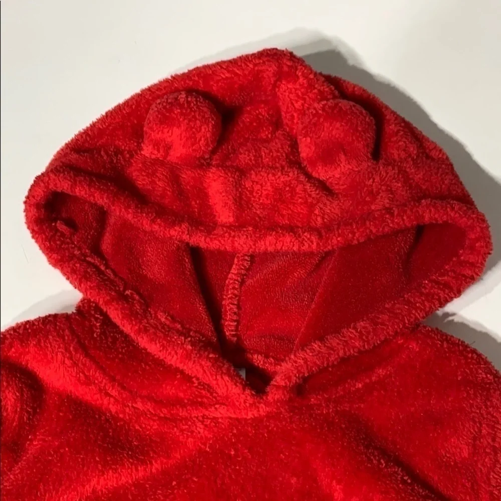 Carter’s Fleece Teddy Bear Red Hooded Sweatshirt boy 4T